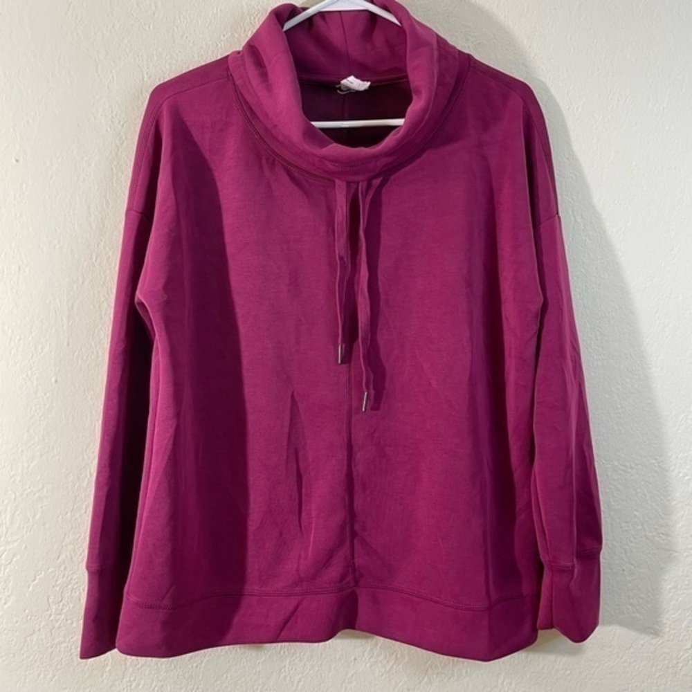 Cable & Gauge Funnel Neck Long Sleeve Pullover Sweater Women Size Large Pink